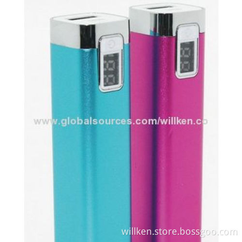 Mobile Phone Chargers, 2,200mAh, LCD Digital Indicator, Stainless Case/Protect Over-charge/Discharge